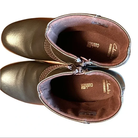 Clarks Women's Boots Ankle Zip Round Toe Booties Brown Size 9M - Picture 10 of 14